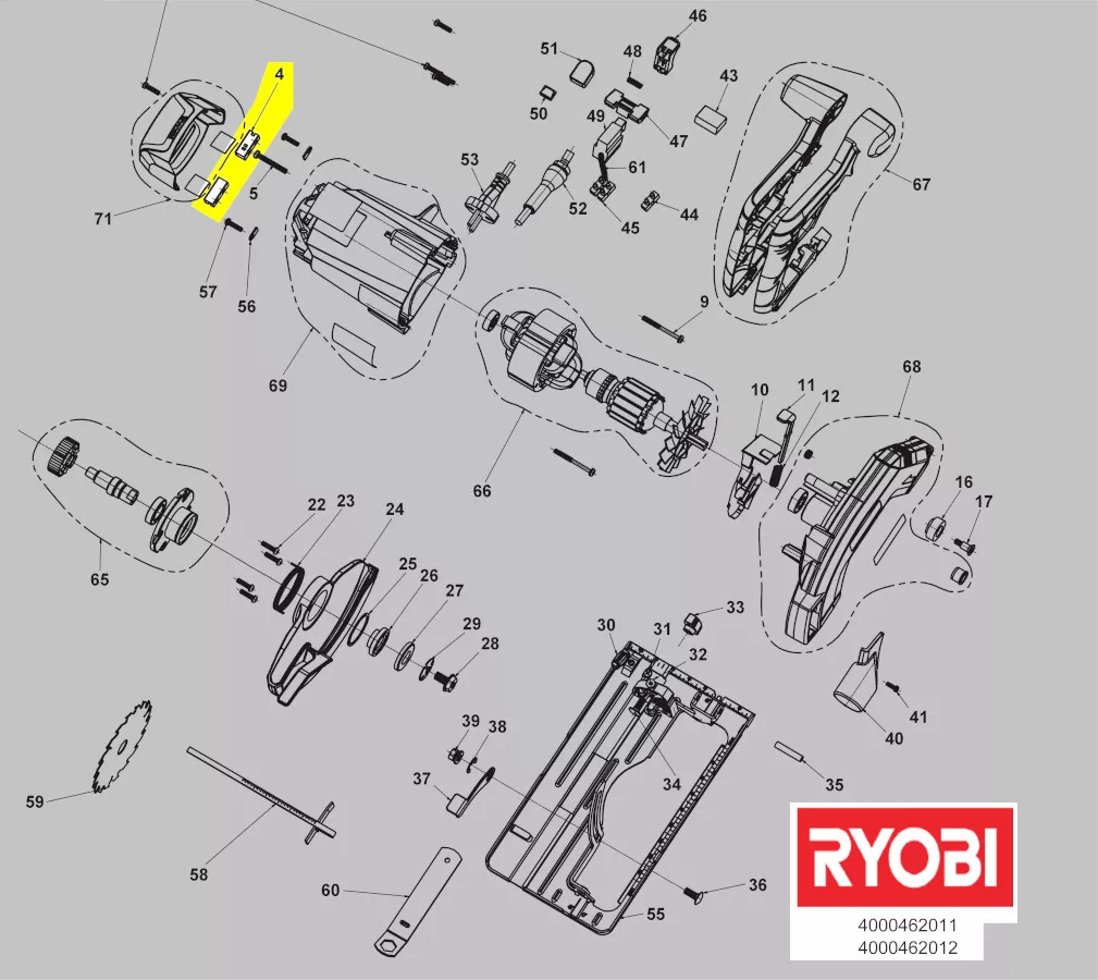 jeu de balais charbon réf. 5131040104 Ryobi